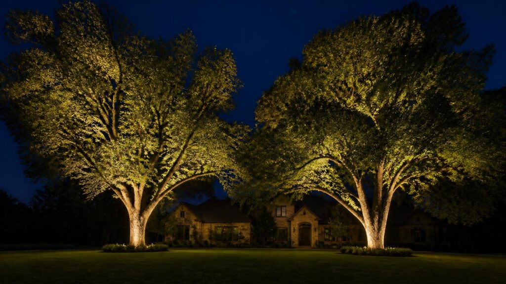 tree uplighting design johnson county ks professional landscape lighting