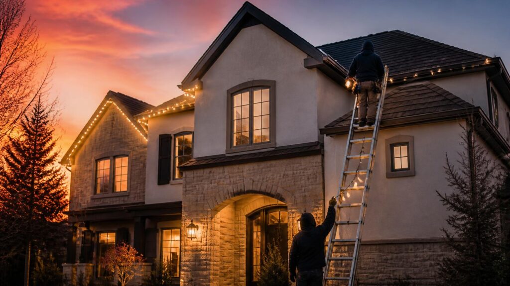 professional christmas light installation johnson county ks seasonal crew